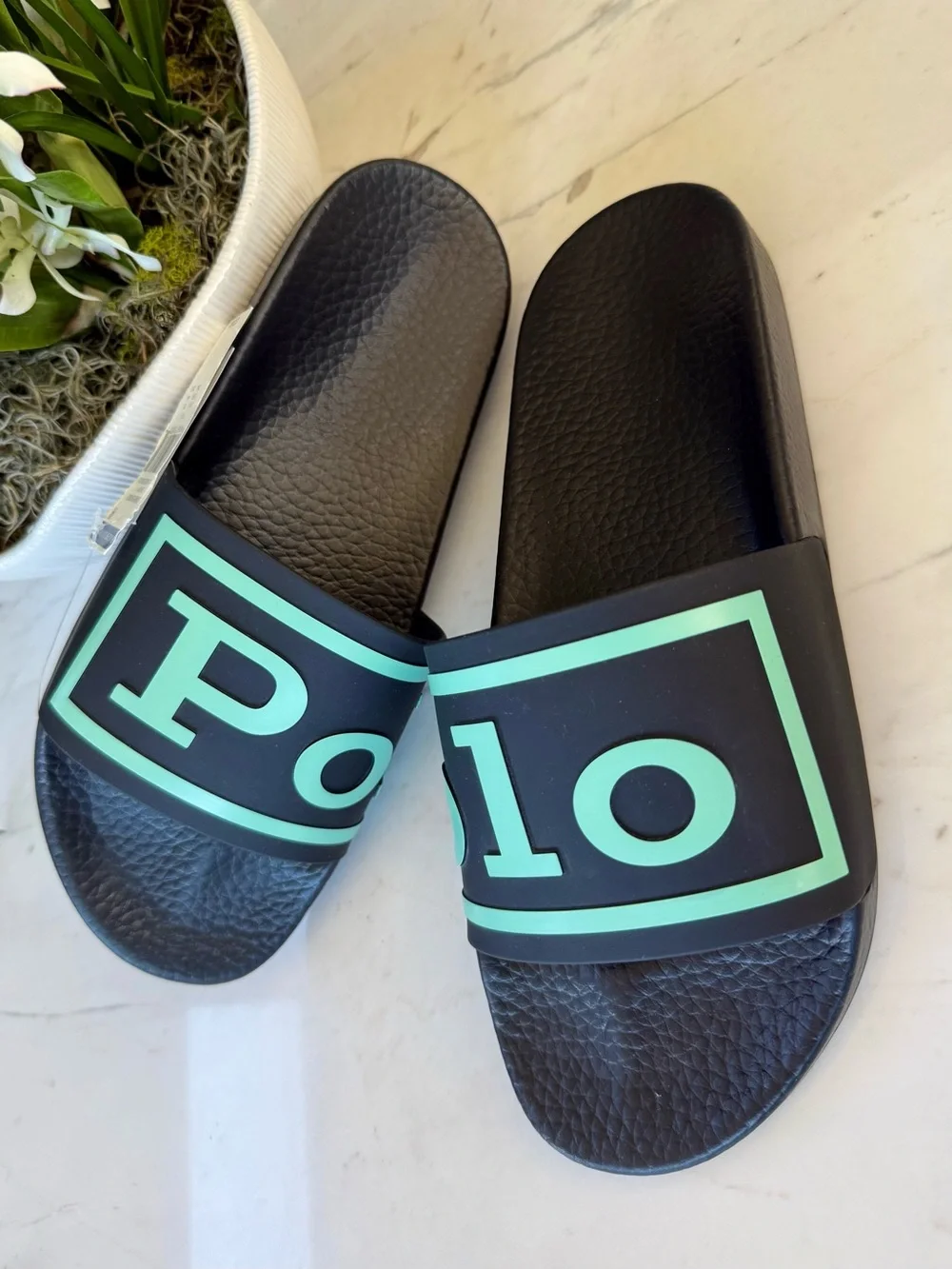 New POLO Logo Slide Men’s 11 Black/Mint